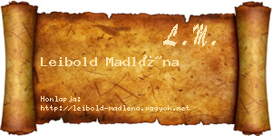 Leibold Madléna névjegykártya